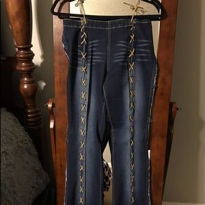 Lace up jeans inseam 31